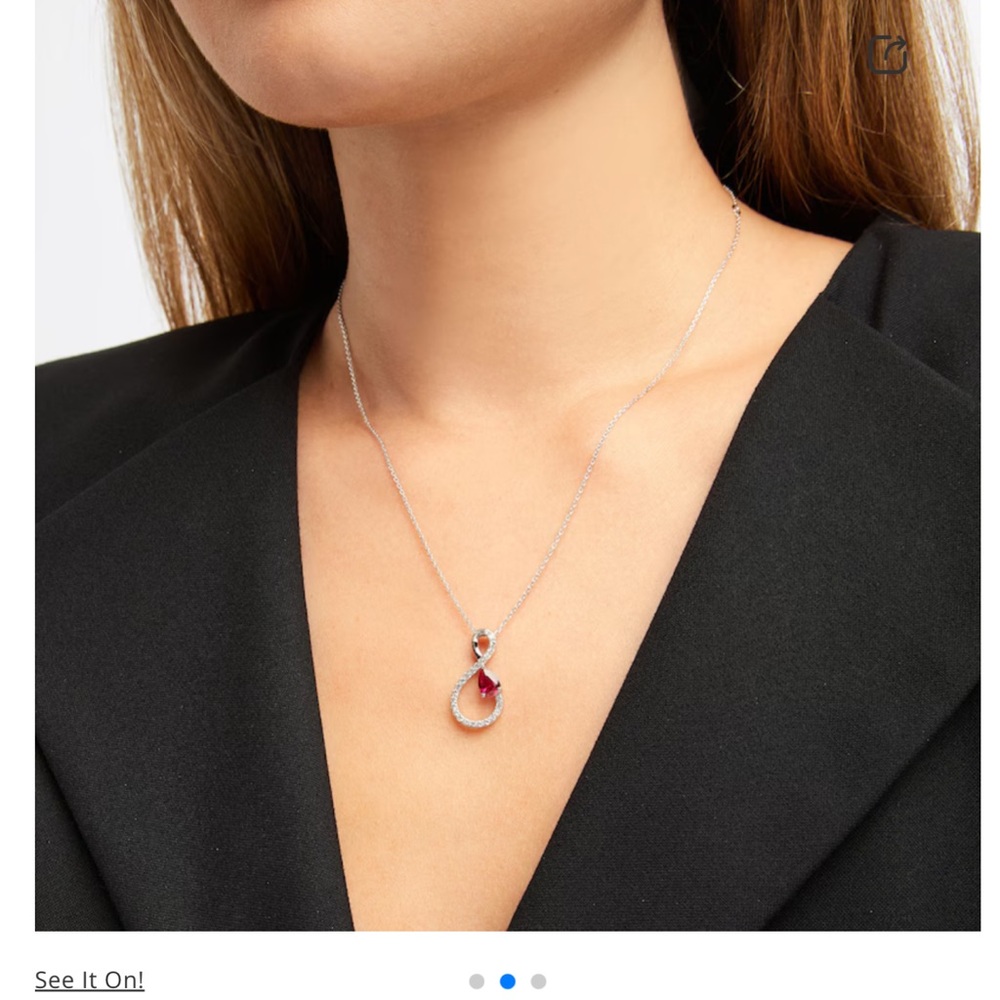 Kay Jewelers Red and Silver Necklace with Pendant